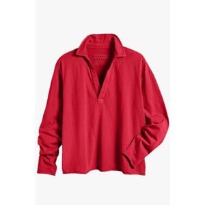 Frank & Eileen Patrick Popover Henley Top Red Size Medium